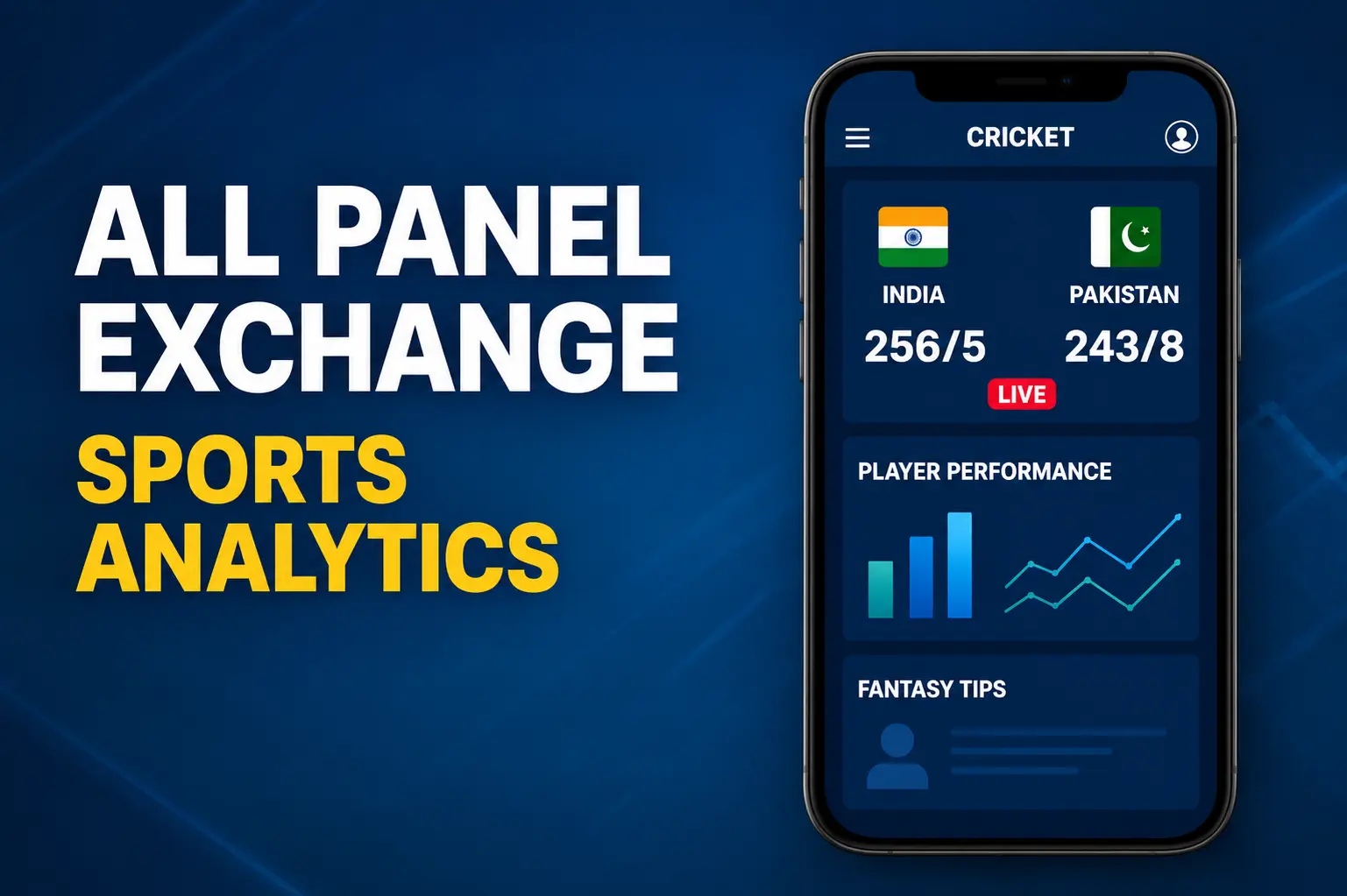 All Panel Exchange sports analytics dashboard with live cricket scores on allpanelexchange.co